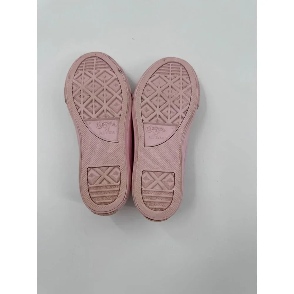 Converse Youth Pink Leather Chuck Taylor Low-Top Sneakers US 3 / EU 35 Lace-Up R